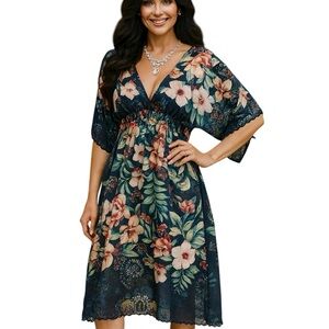 Johnny Was silk Annia Dress NWT